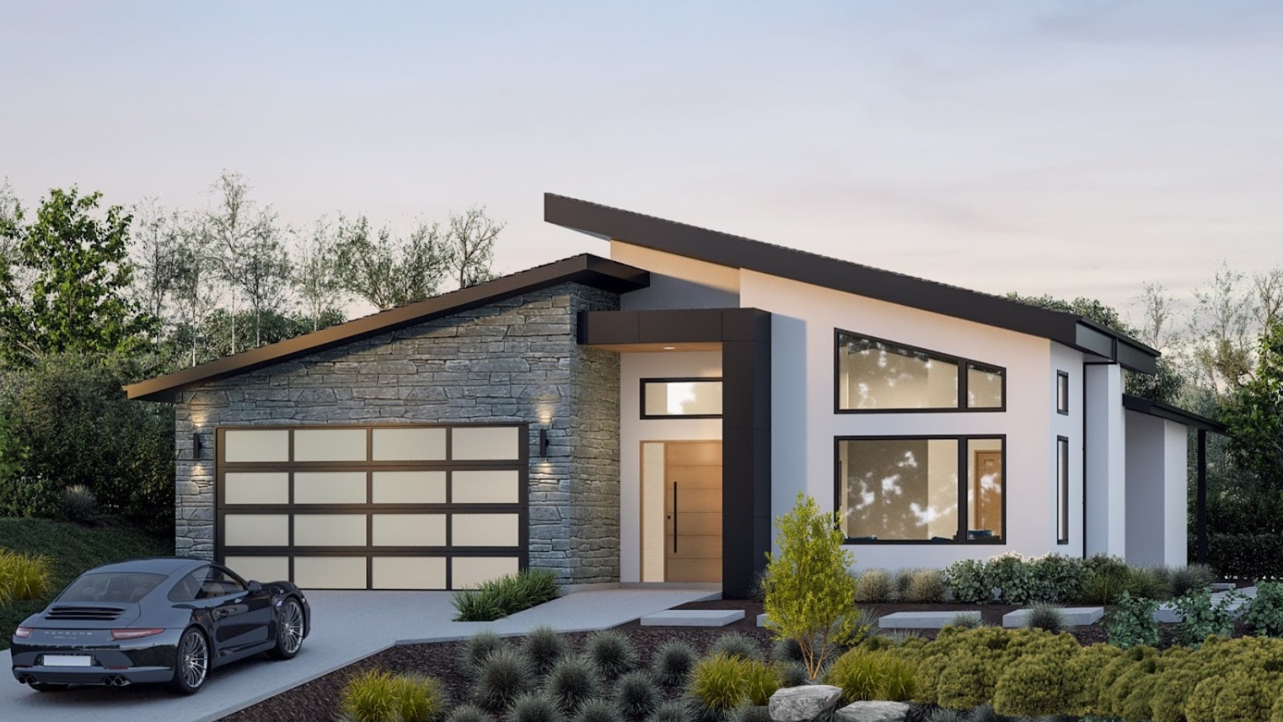 Exterior realistic rendering of Rancher Ride Lot 10 home